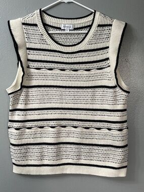 Evereve Pointelle Knit Vest XL